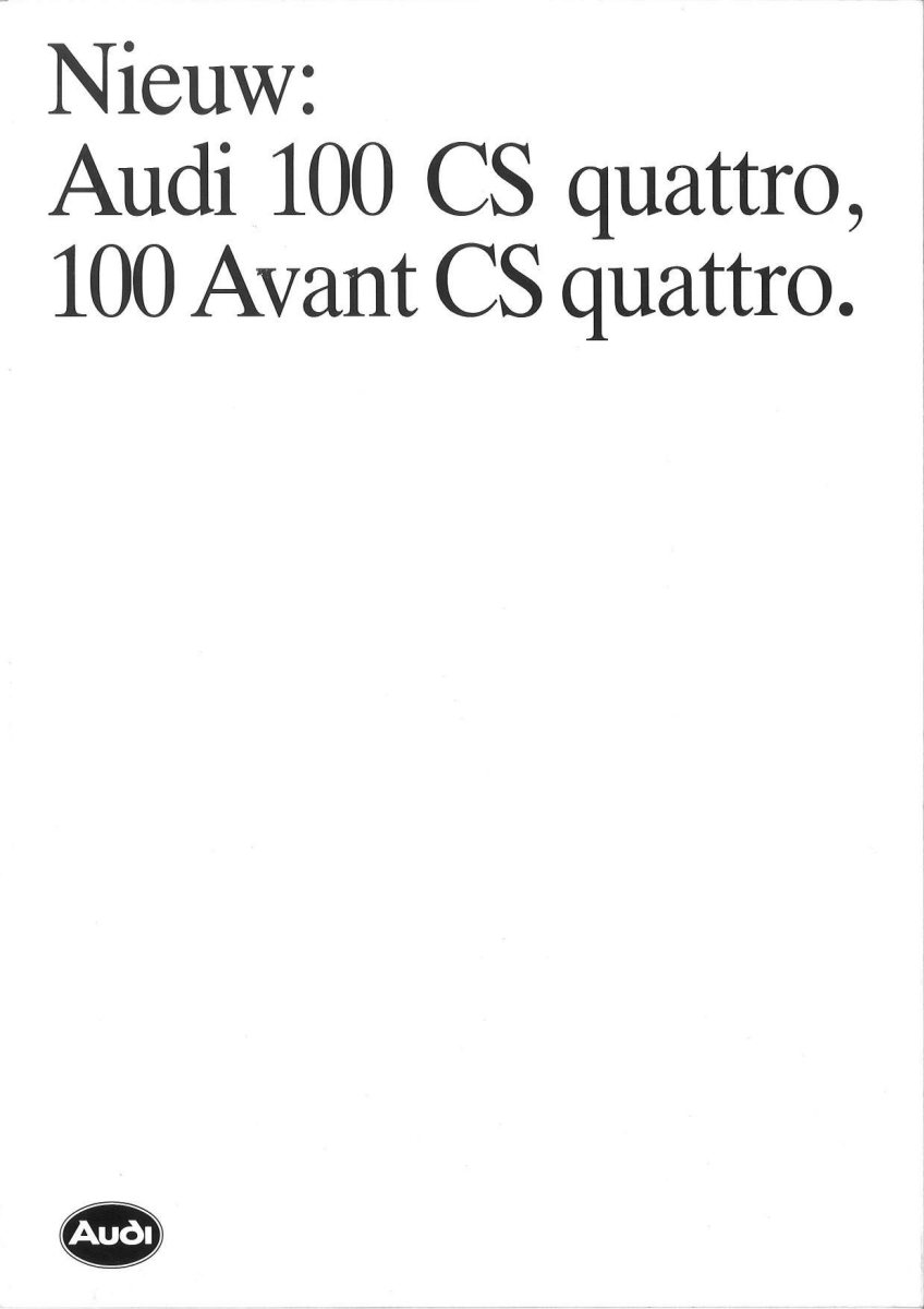 1989 – 100 CS Quattro (NL) Preview Page 1