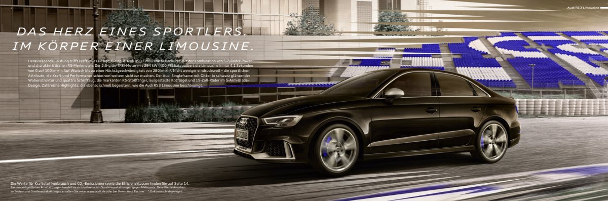 2017 – RS3 Sportback & Sedan (DE) Preview Page 2