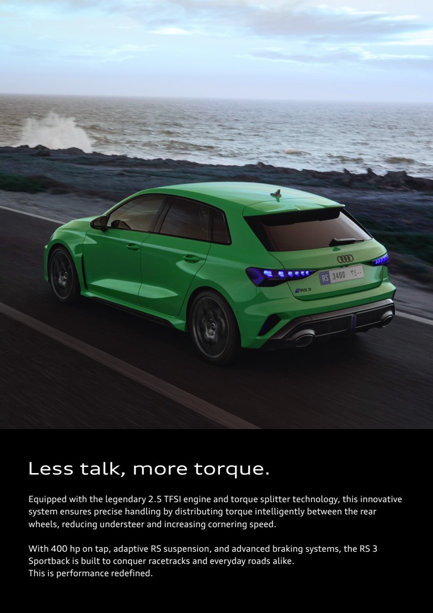 2025 – RS3 Sportback (ME) Preview Page 2