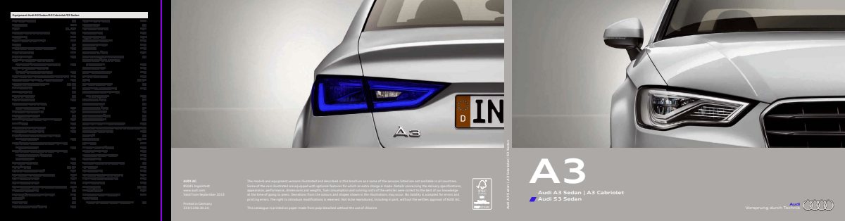 2013 – A3 Sedan (INT) Preview Page 1