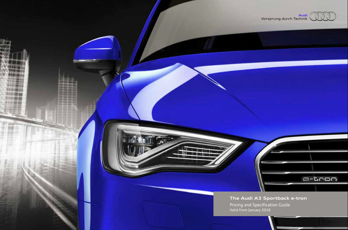 2016 – A3 Sportback e-tron (UK) Preview Page 1