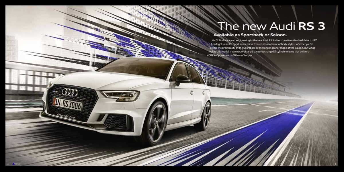 2018 – RS3 Sportback & Sedan (UK) Preview Page 3