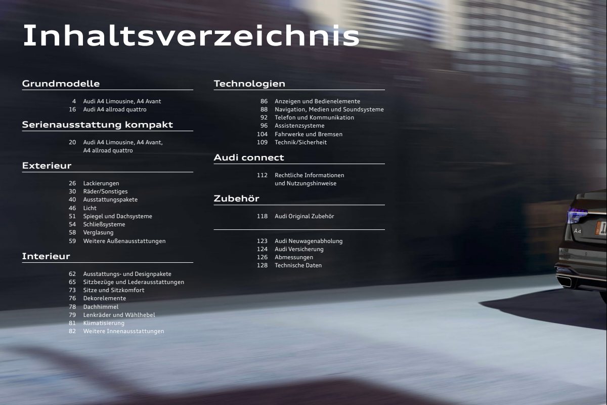 2024 – A4 Model Range (DE) Preview Page 2