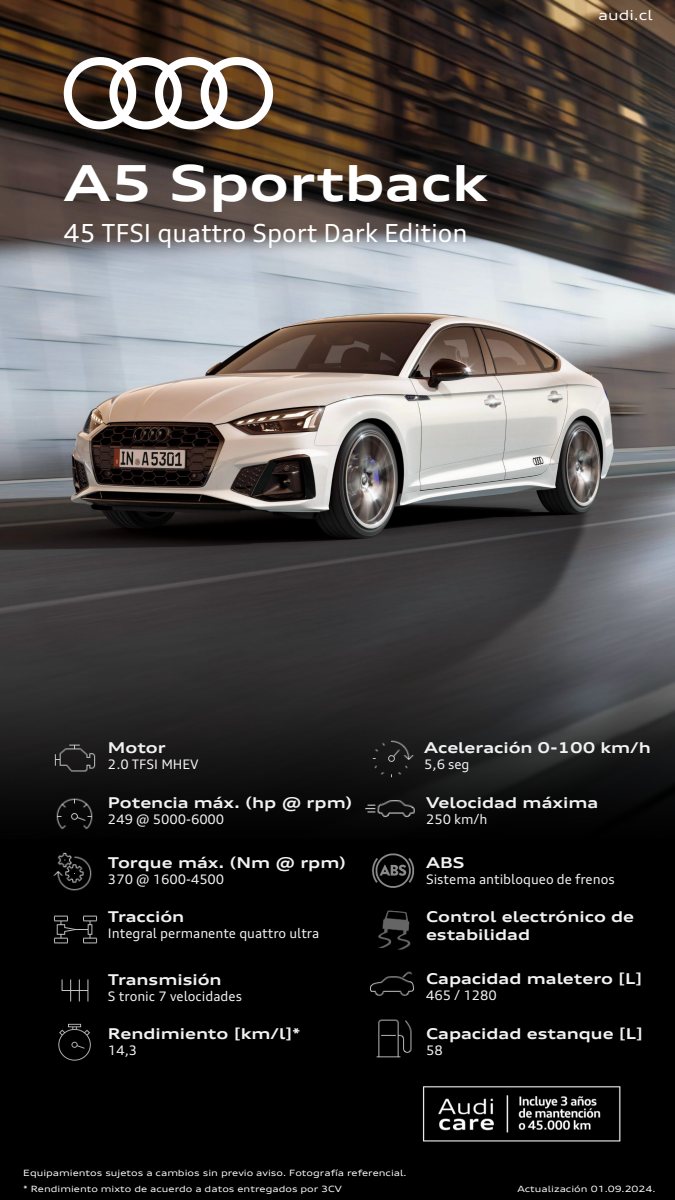 2024 – A5 Sportback Dark Edition (CL) Preview Page 1