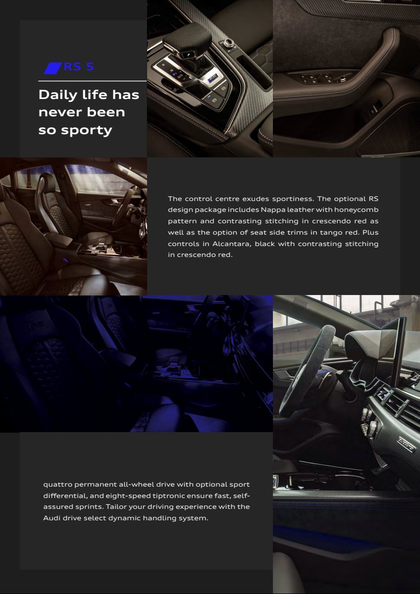 2020 – RS5 Coupe & Sportback (ME) Preview Page 2