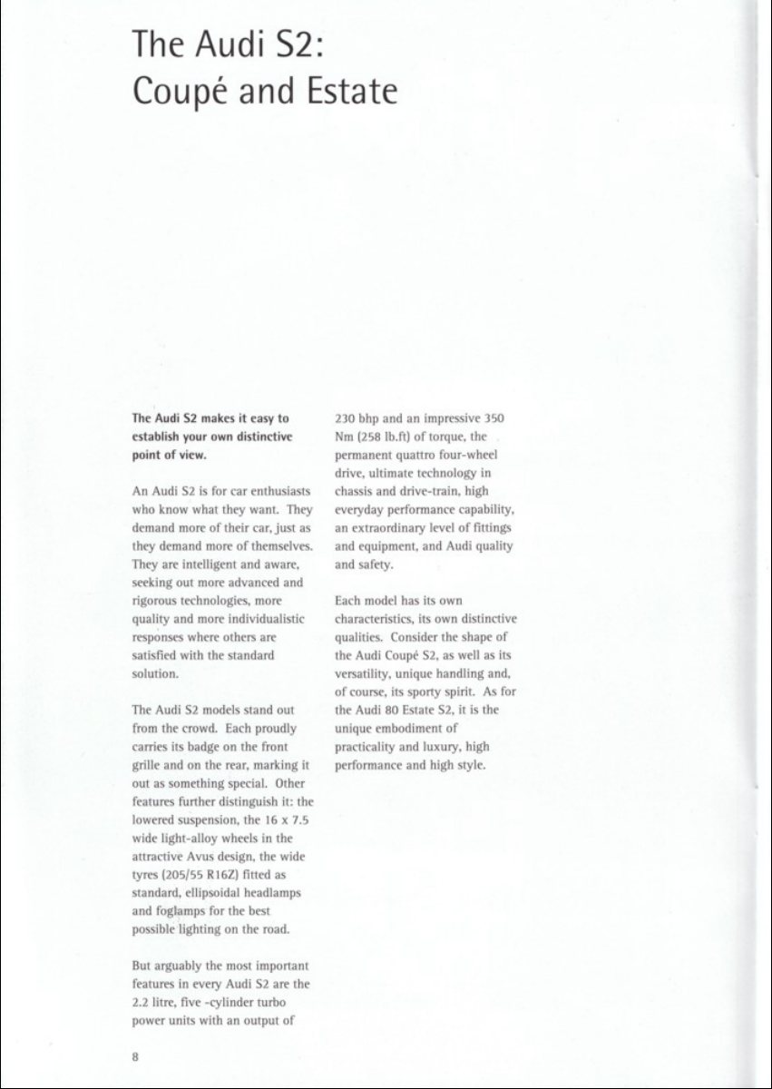 1994 – Coupe & Avant S2 (UK) Preview Page 8