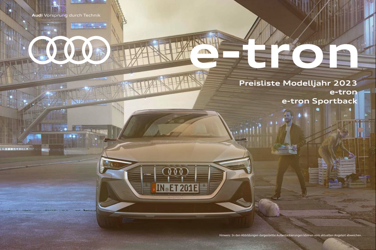 2023 – e-tron & Sportback (DE) Preview Page 1
